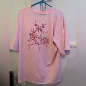 pink flower oversized t-shirt🤍